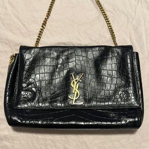 YSL Reversible Kate in Crocodile Embossed Leather